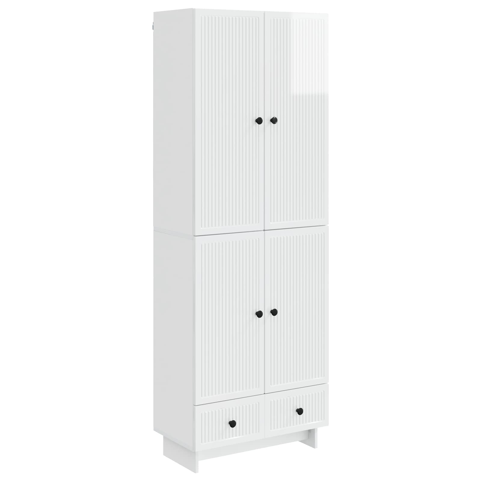 Juego de armarios 2 pcs Blanco Brillante 66 x 34,5 x 95 cm