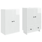 Juego de armarios 2 pcs Blanco Brillante 66 x 34,5 x 95 cm