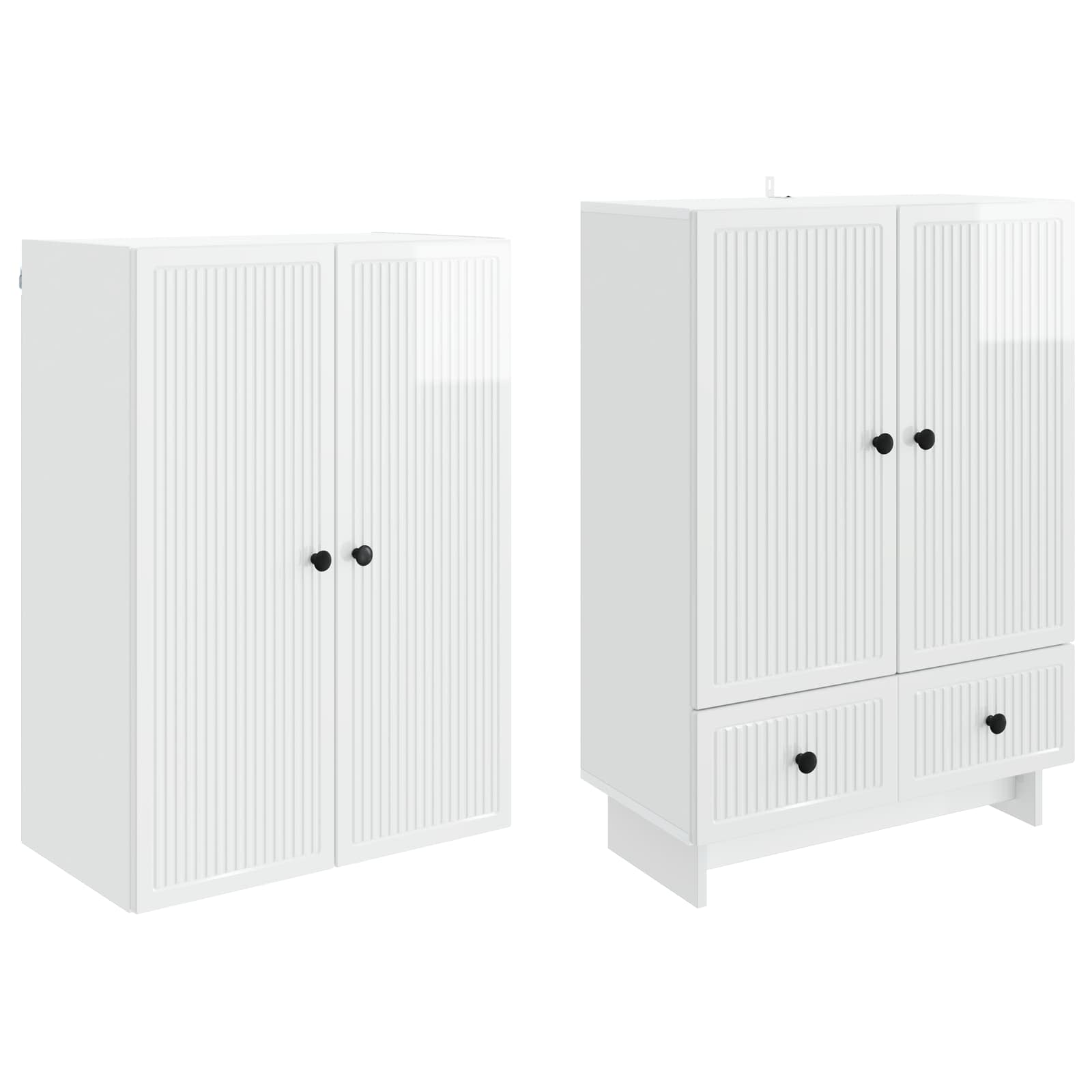 Juego de armarios 2 pcs Blanco Brillante 66 x 34,5 x 95 cm