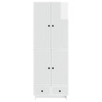 Juego de armarios 2 pcs Blanco Brillante 66 x 34,5 x 95 cm