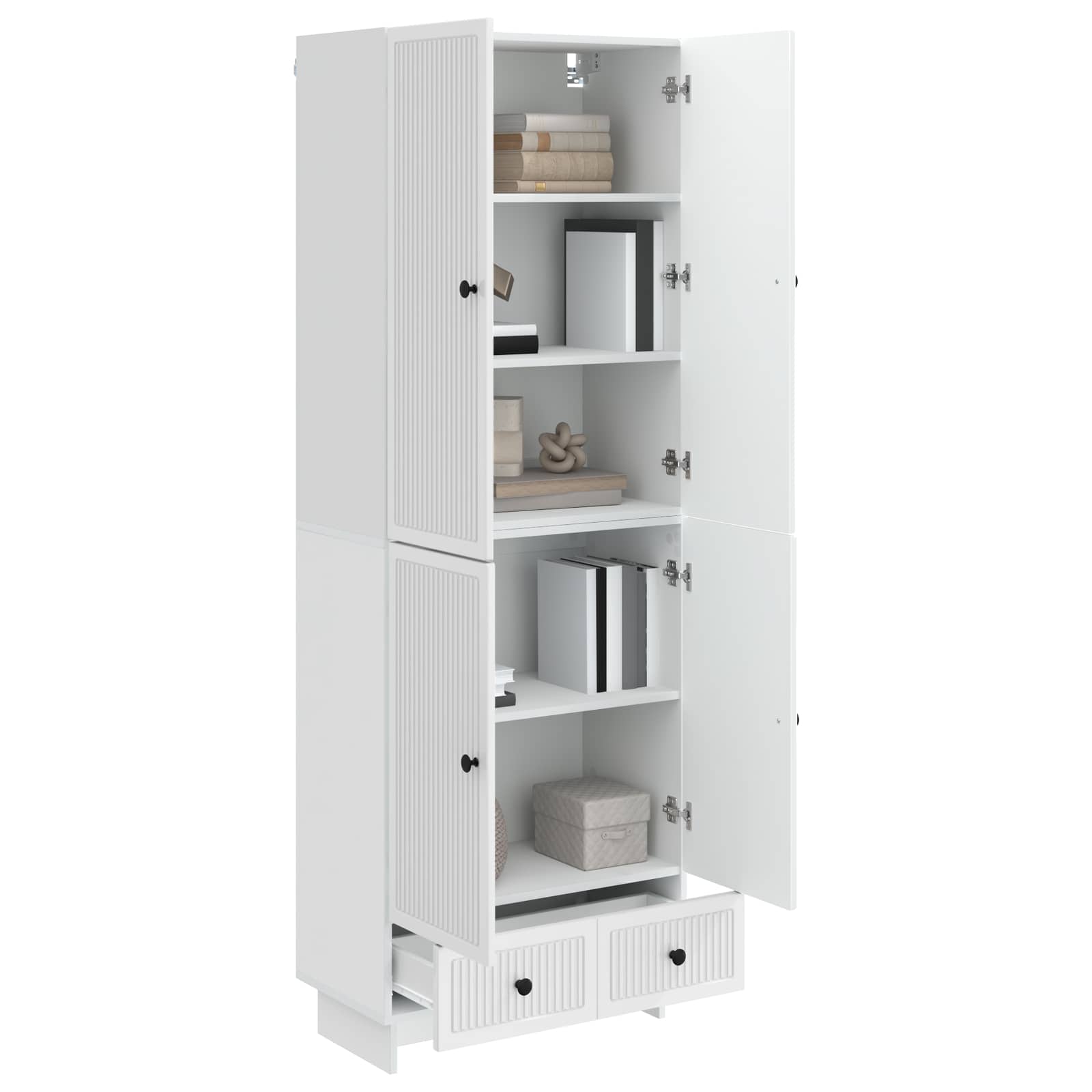 Juego de armarios 2 pcs Blanco Brillante 66 x 34,5 x 95 cm