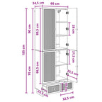 Juego de armarios 2 pcs Blanco Brillante 66 x 34,5 x 95 cm