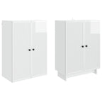 Juego de armarios 2 pcs Blanco Brillante 66 x 34,5 x 90 cm