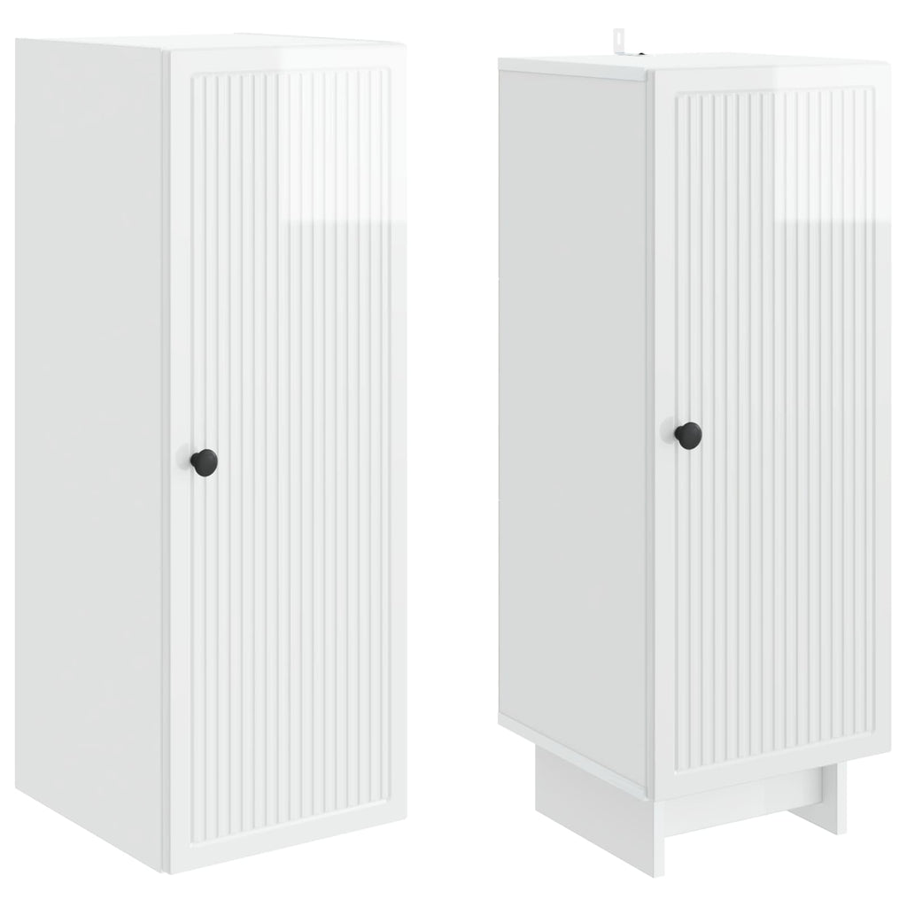 Juego de armarios 2 pcs Blanco Brillante 34,5 x 33 x 90 cm