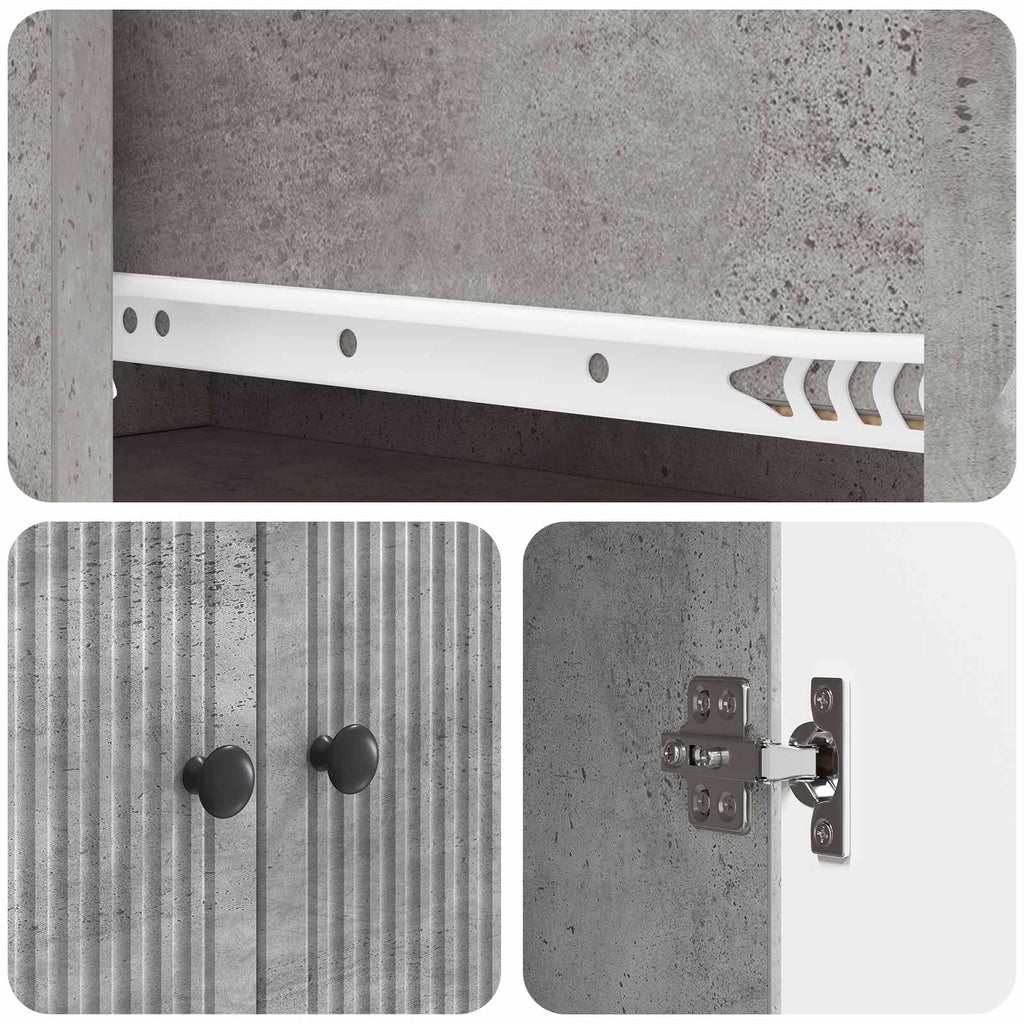 Juego de armarios 2 pcs Gris Hormigón 66 x 34,5 x 90 cm