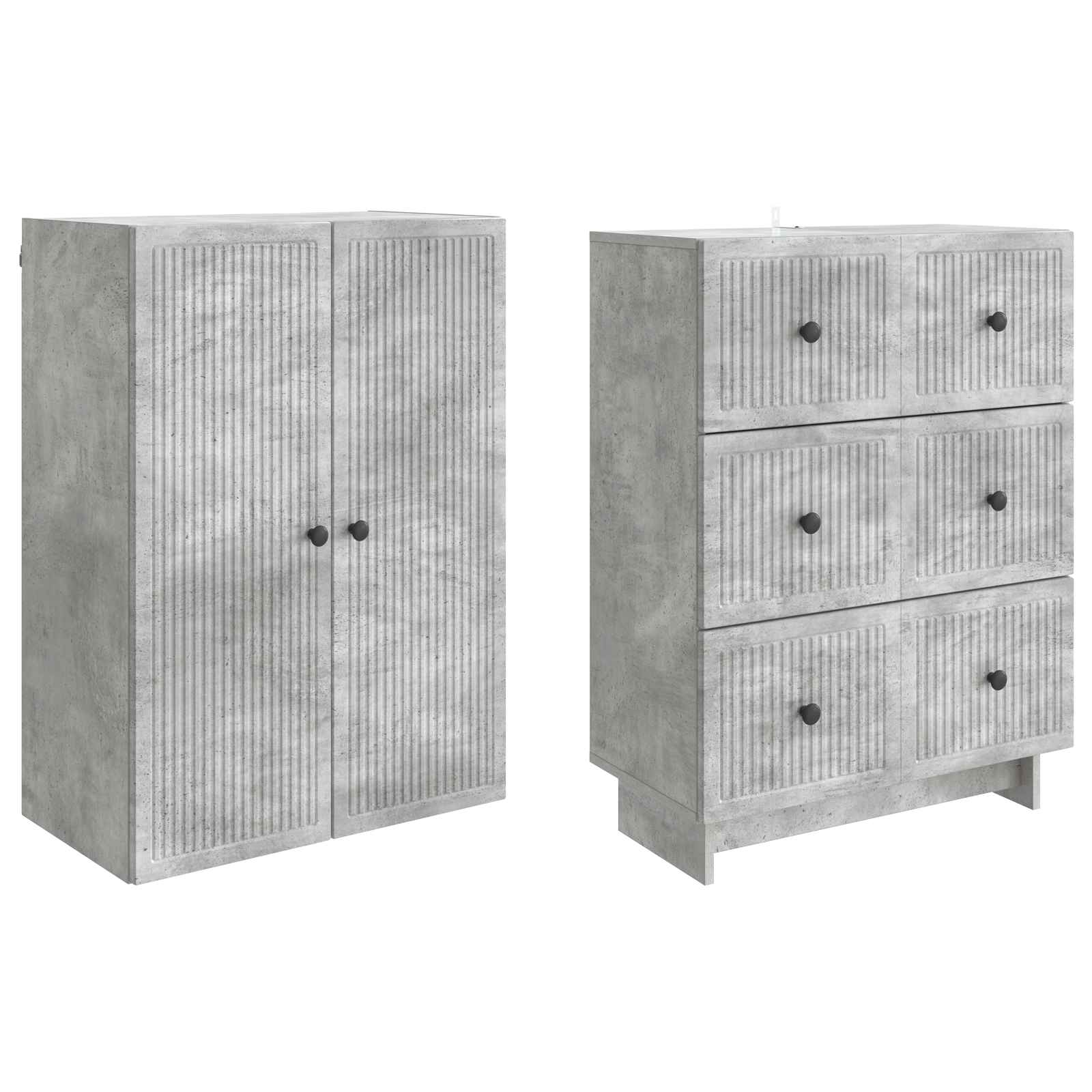 Juego de armarios 2 pcs Gris Hormigón 66 x 34,5 x 90 cm