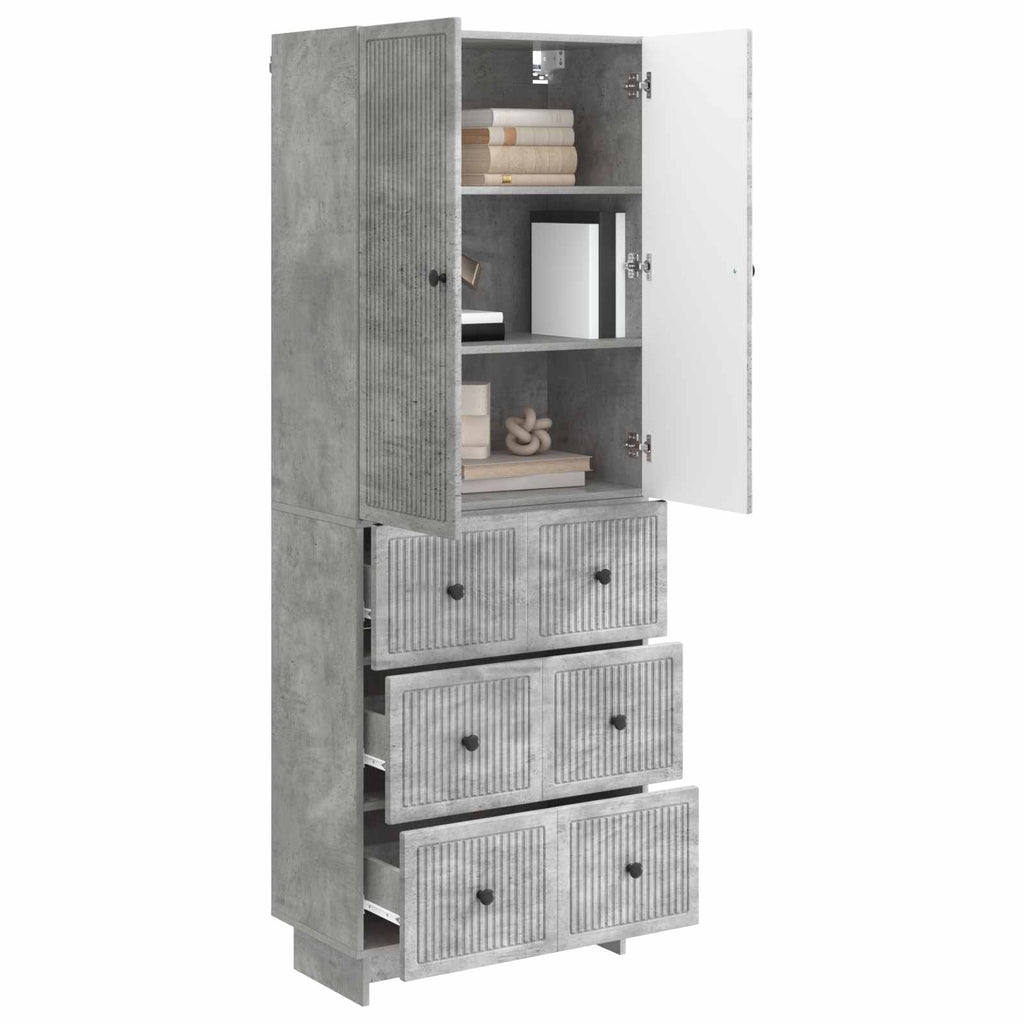 Juego de armarios 2 pcs Gris Hormigón 66 x 34,5 x 90 cm