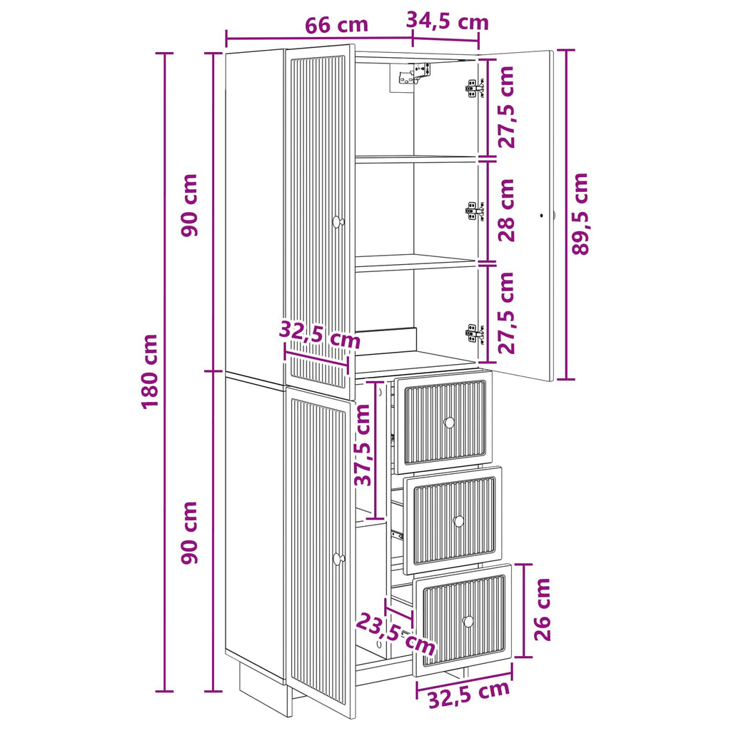 Juego de armarios 2 pcs 66 x 34,5 x 90 cm Madera de ingeniería