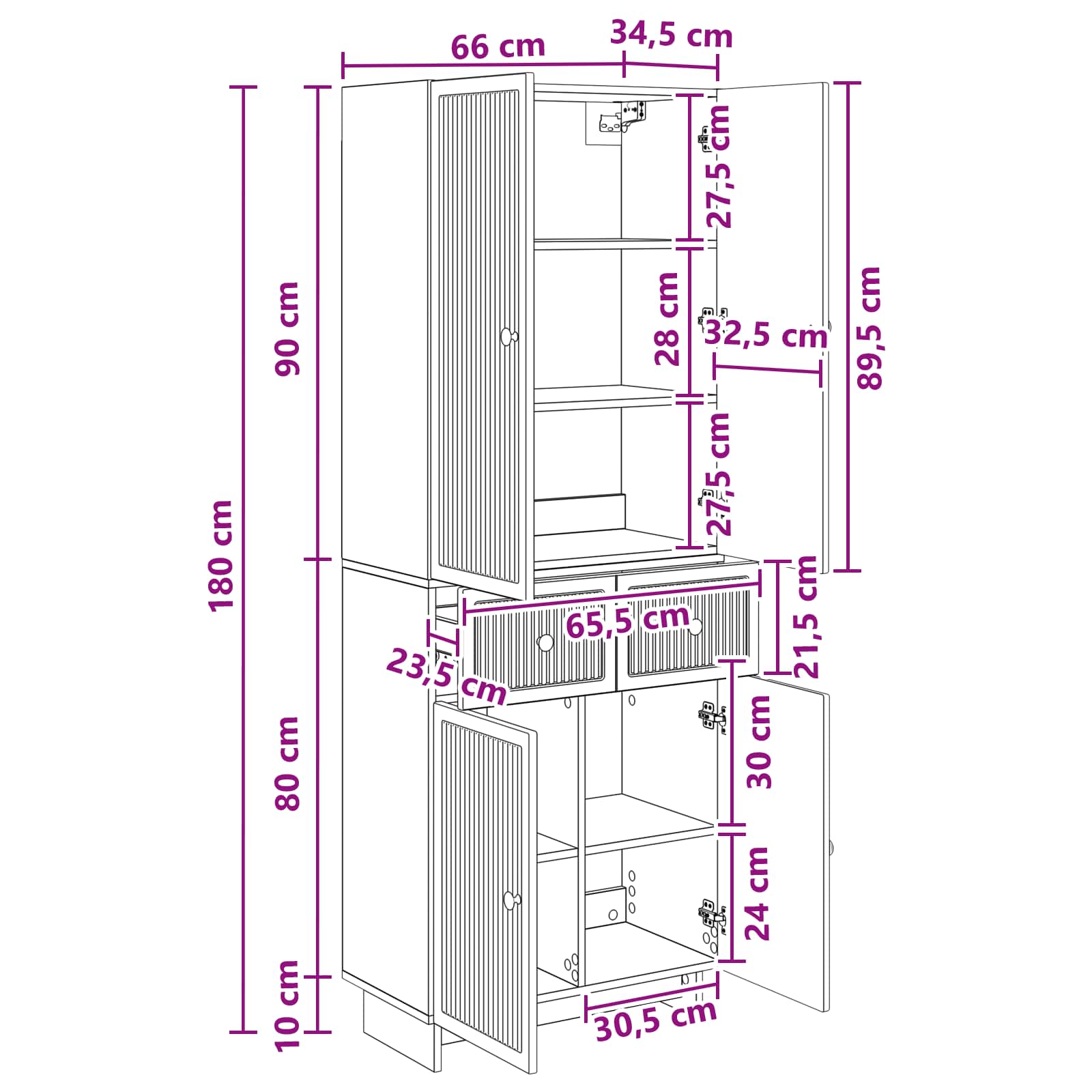 Cabinet set 2 pcs 66 x 34.5 x 90 cm Engineered wood