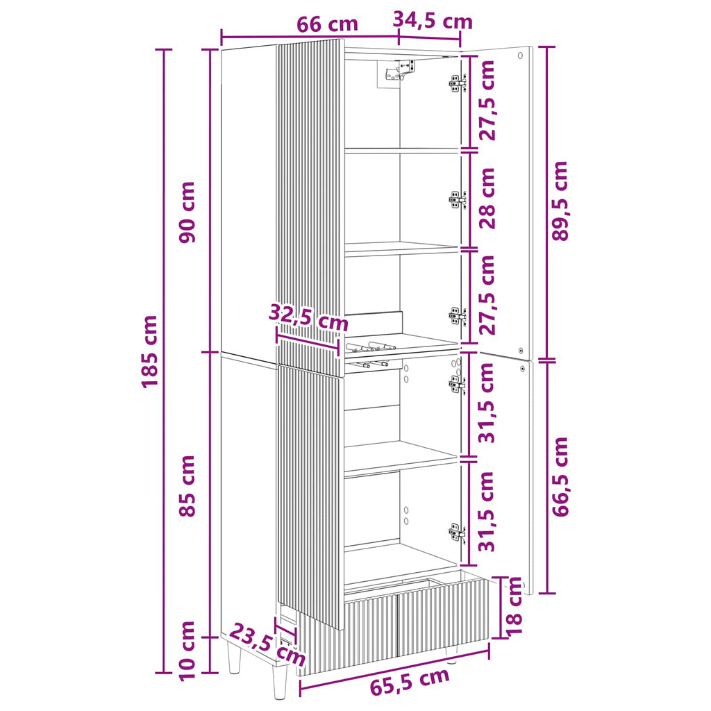 Juego de armarios 2 pcs 66 x 34,5 x 95 cm Madera de ingeniería