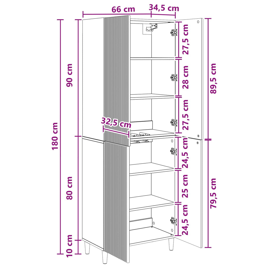 Juego de armarios 2 pcs 66 x 34,5 x 90 cm Madera de ingeniería