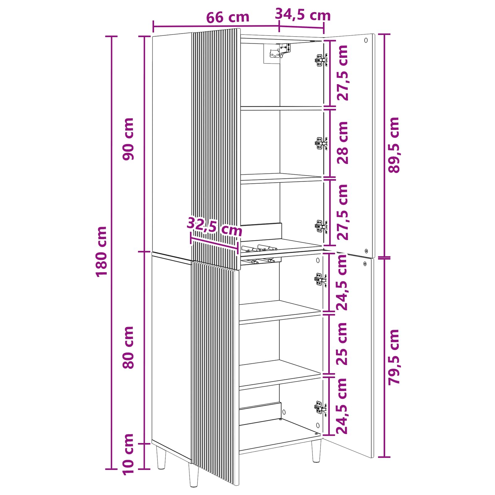 Juego de armarios 2 pcs 66 x 34,5 x 90 cm Madera de ingeniería