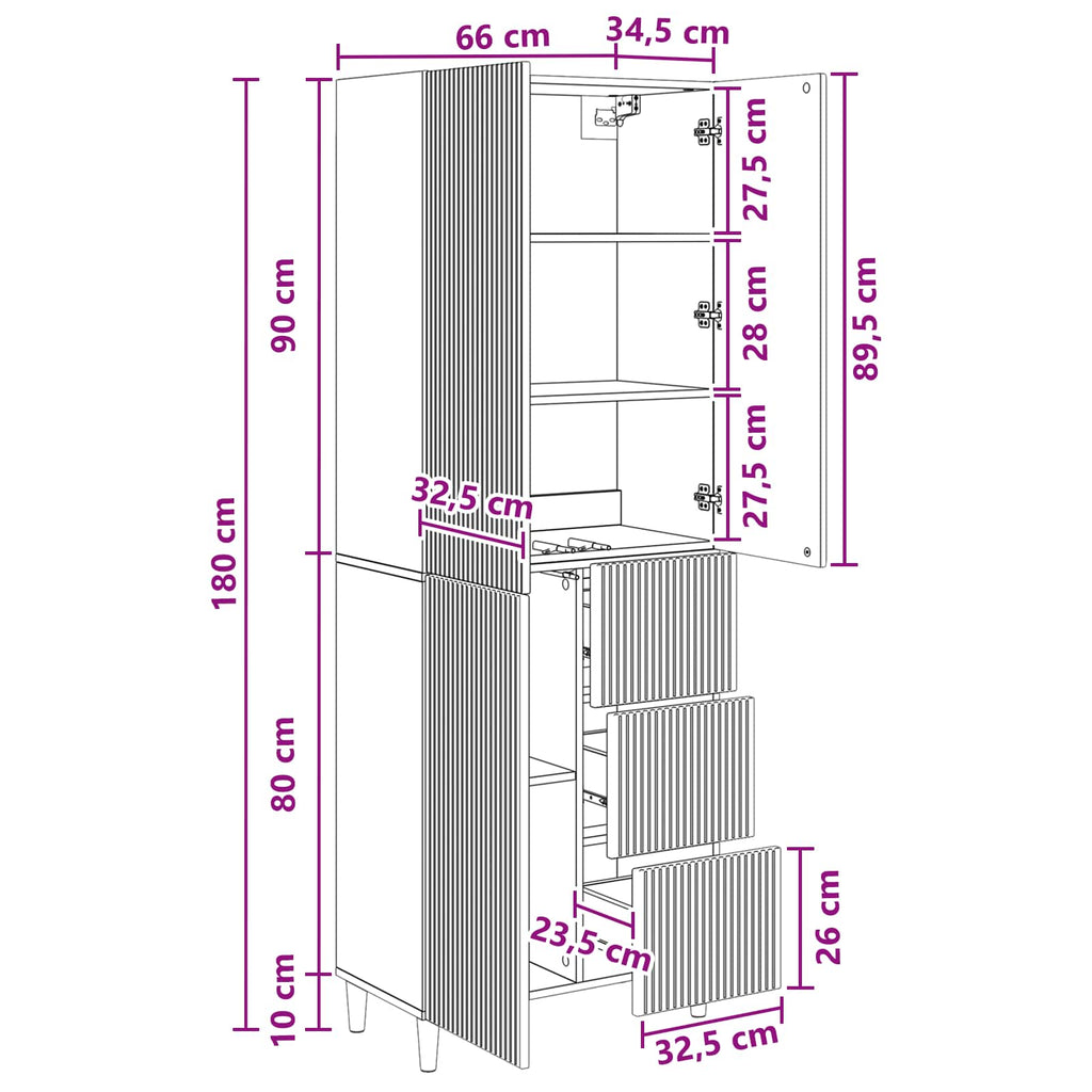 Juego de armarios 2 pcs 66 x 34,5 x 90 cm Madera de ingeniería