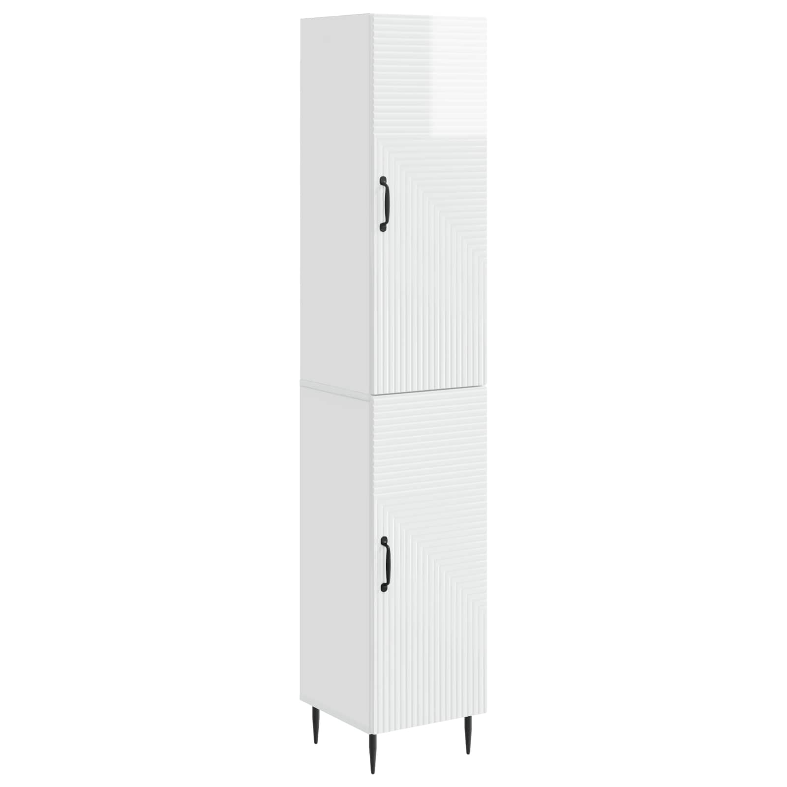 Juego de armarios 2 pcs Blanco Brillante 33 x 34,5 x 89,5 cm