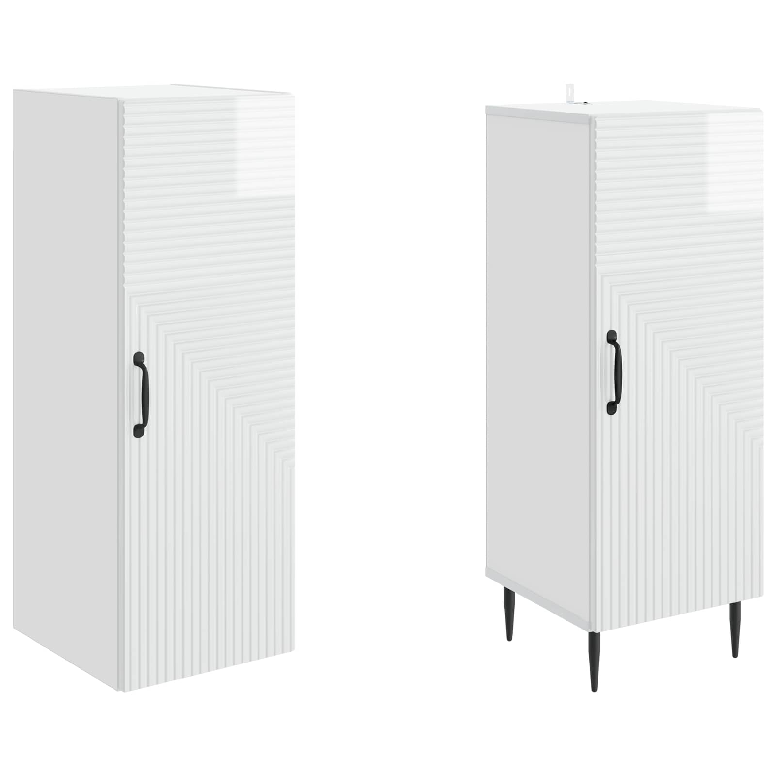 Juego de armarios 2 pcs Blanco Brillante 33 x 34,5 x 89,5 cm