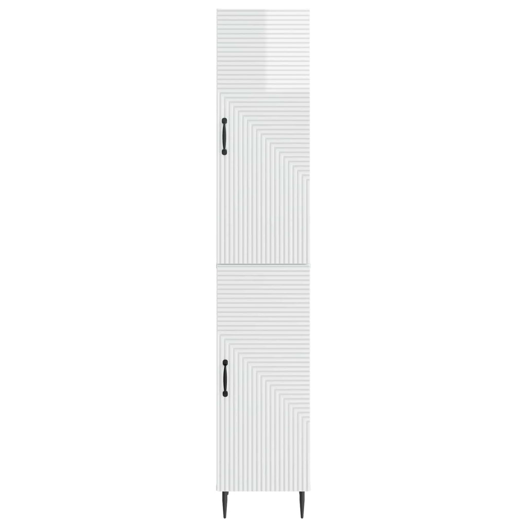 Juego de armarios 2 pcs Blanco Brillante 33 x 34,5 x 89,5 cm