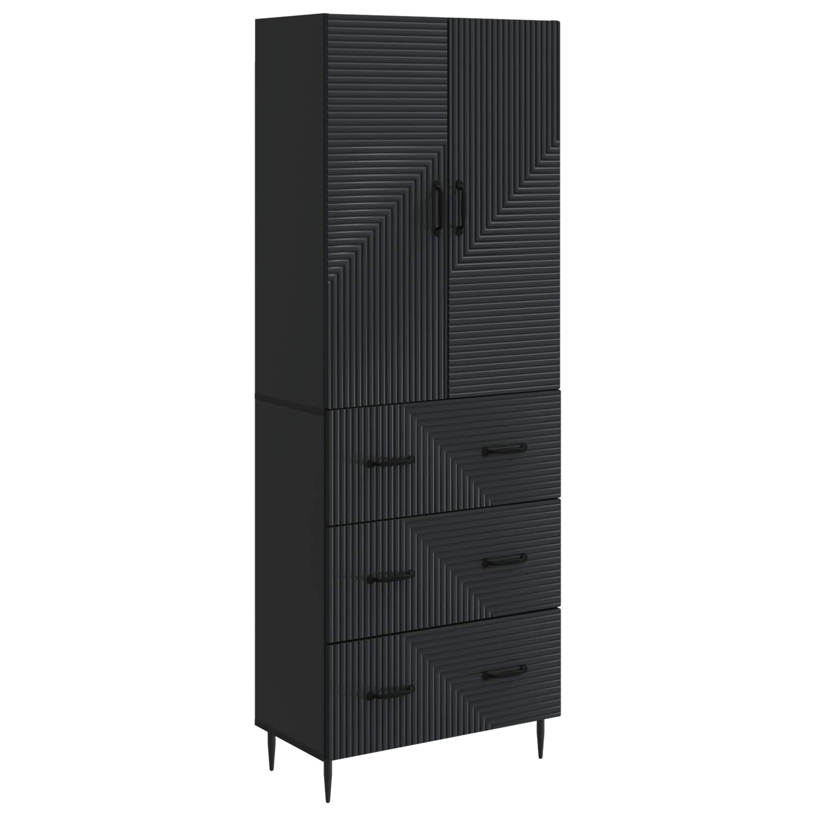 2-piece Cabinet Set High Gloss White 66 x 34.5 x 90 cm