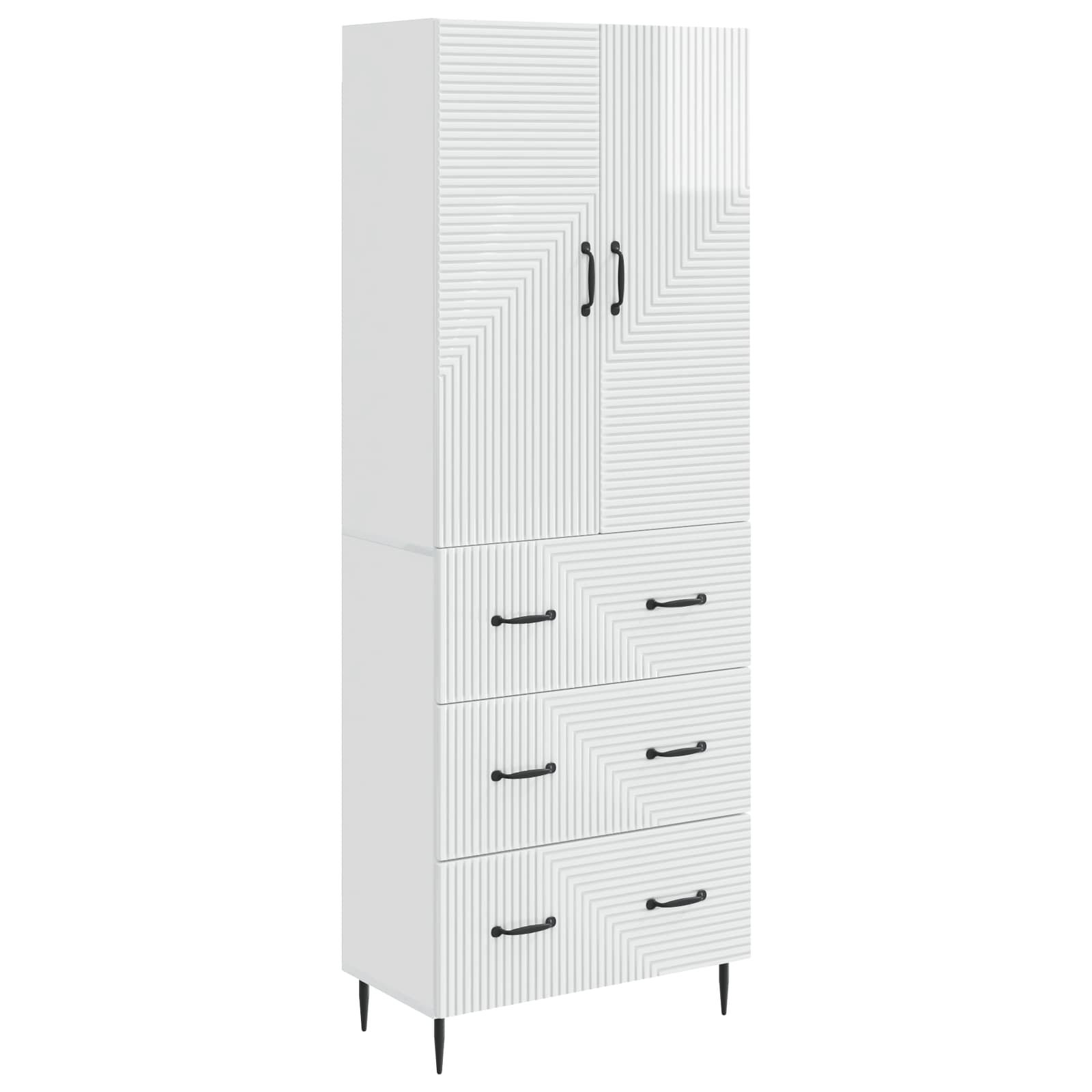 Juego de armarios 2 pcs Blanco Brillante 66 x 34,5 x 90 cm