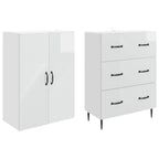 Juego de armarios 2 pcs Blanco Brillante 66 x 34,5 x 90 cm