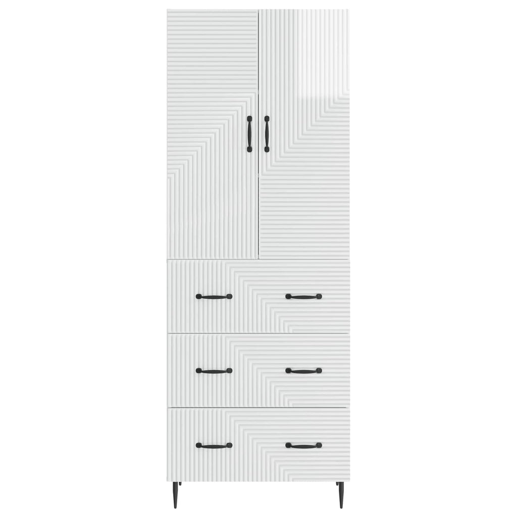Juego de armarios 2 pcs Blanco Brillante 66 x 34,5 x 90 cm