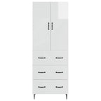 Juego de armarios 2 pcs Blanco Brillante 66 x 34,5 x 90 cm