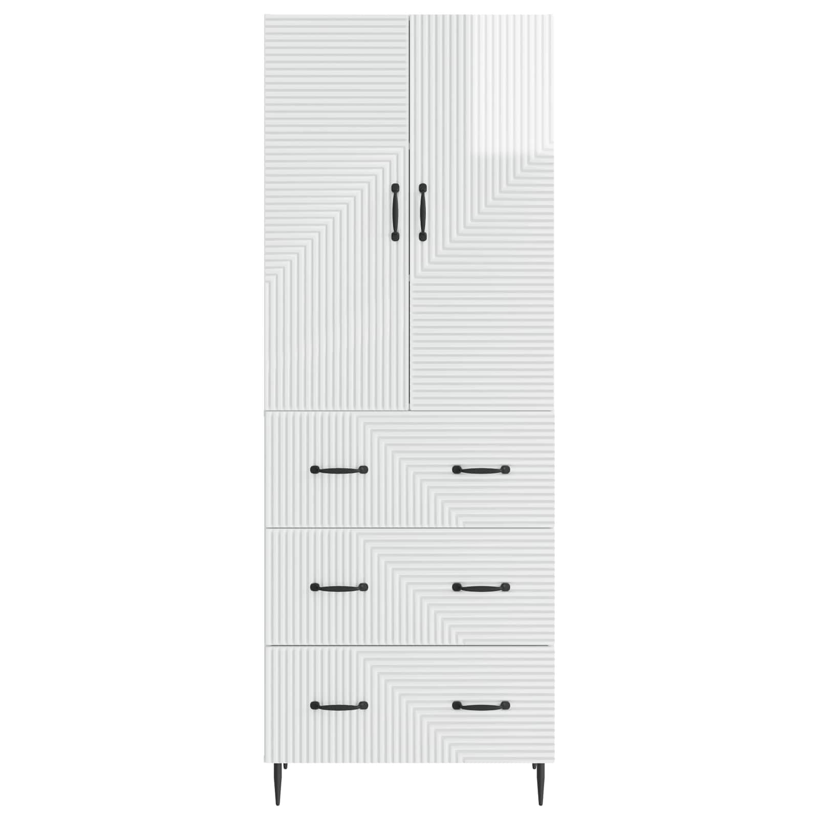Juego de armarios 2 pcs Blanco Brillante 66 x 34,5 x 90 cm