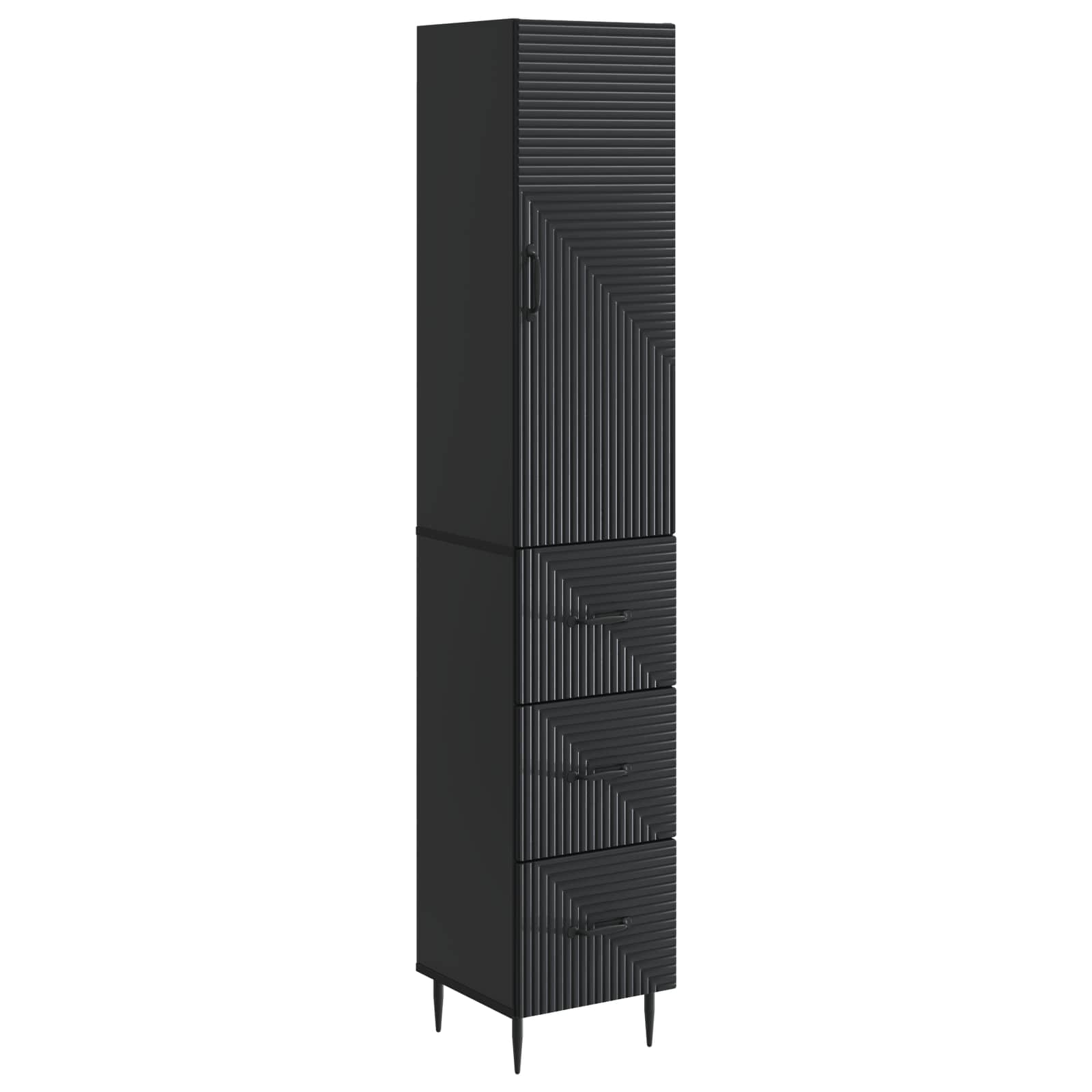 2-Piece High Gloss White Cabinet Set 33 x 34.5 x 90 cm