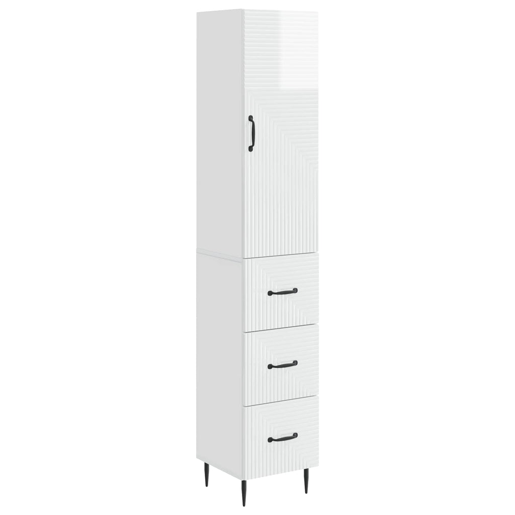Juego de armarios 2 pcs Blanco Brillante 33 x 34,5 x 90 cm