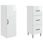 Juego de armarios 2 pcs Blanco Brillante 33 x 34,5 x 90 cm