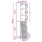 Juego de armarios 2 pcs Blanco Brillante 33 x 34,5 x 90 cm