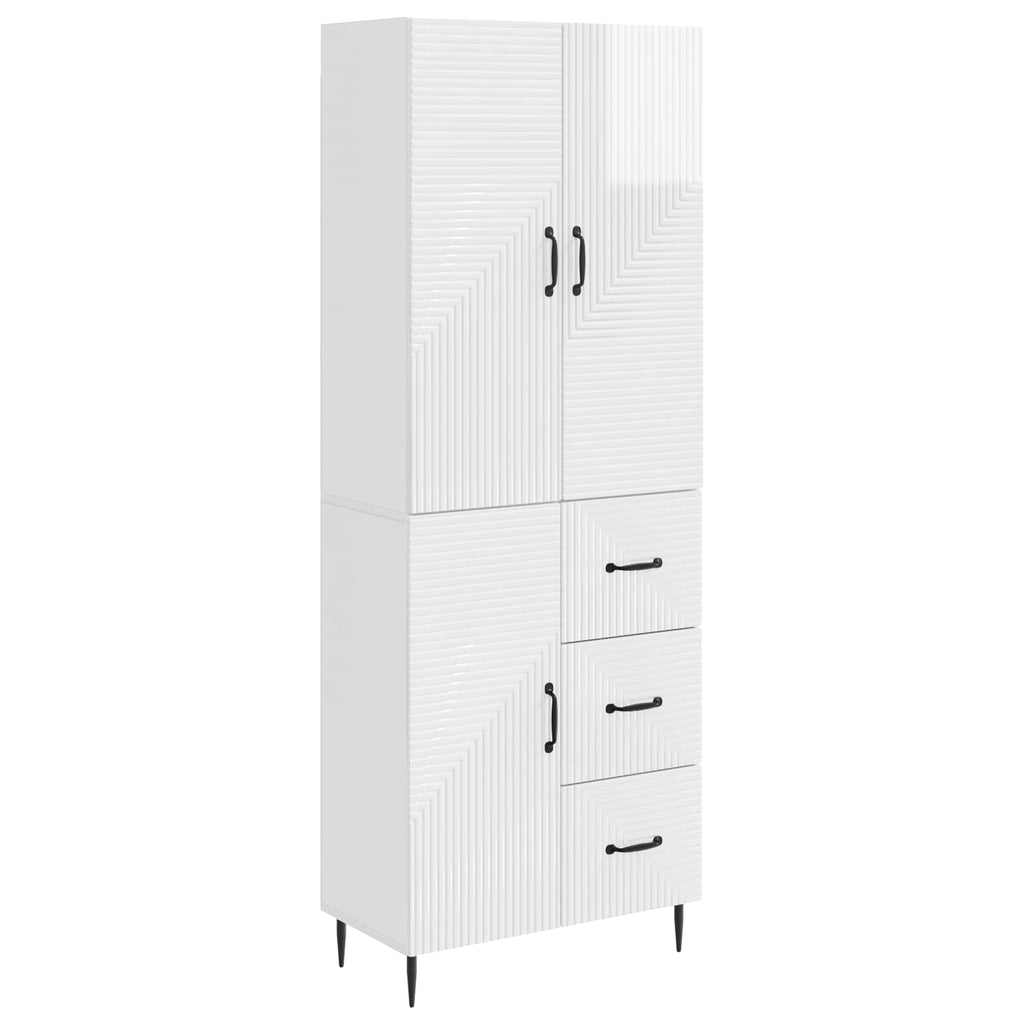 Juego de armarios 2 pcs Blanco Brillante 66 x 34,5 x 89,5 cm