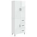 Juego de armarios 2 pcs Blanco Brillante 66 x 34,5 x 89,5 cm