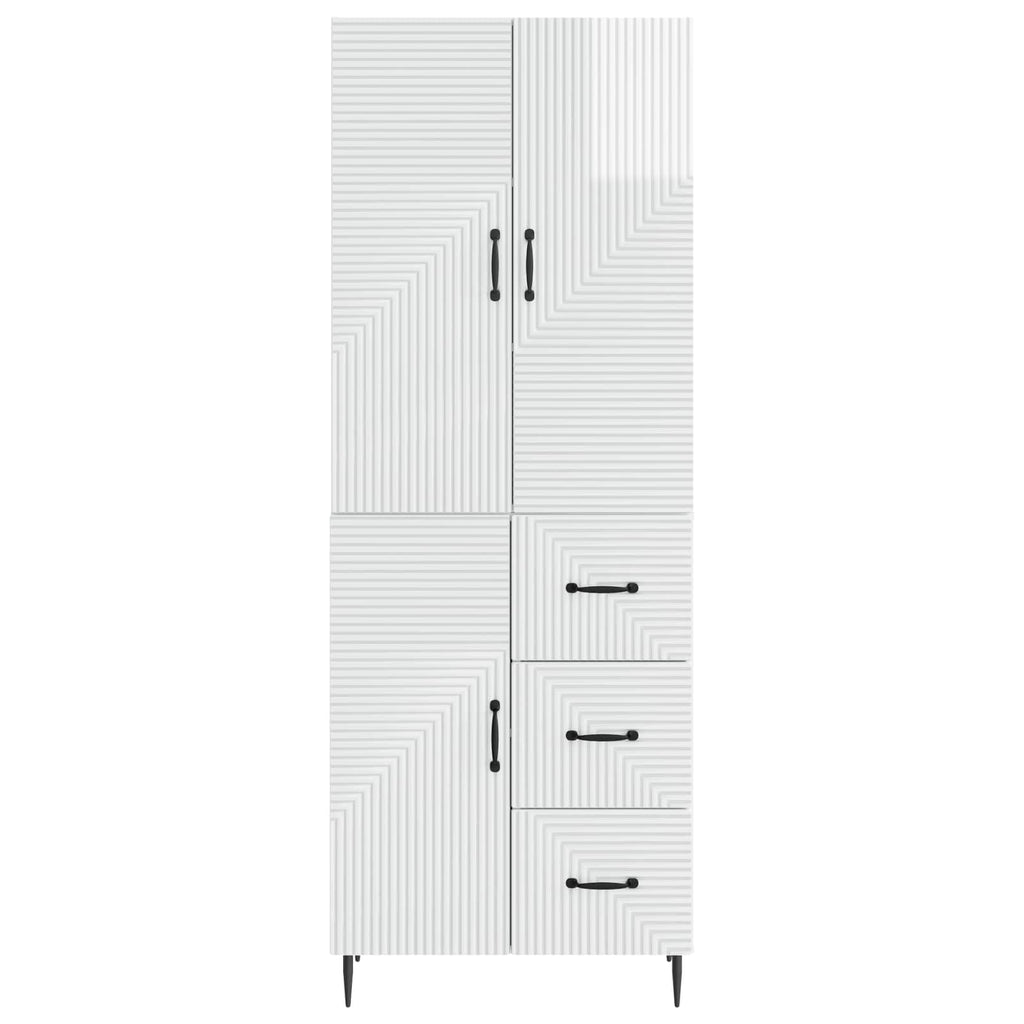 Juego de armarios 2 pcs Blanco Brillante 66 x 34,5 x 89,5 cm