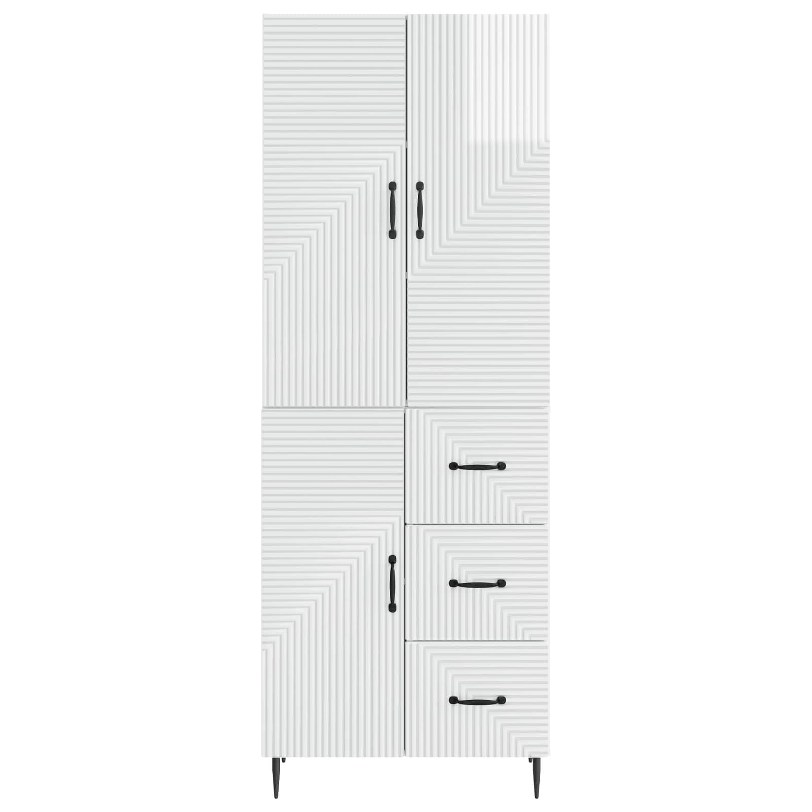 Juego de armarios 2 pcs Blanco Brillante 66 x 34,5 x 89,5 cm