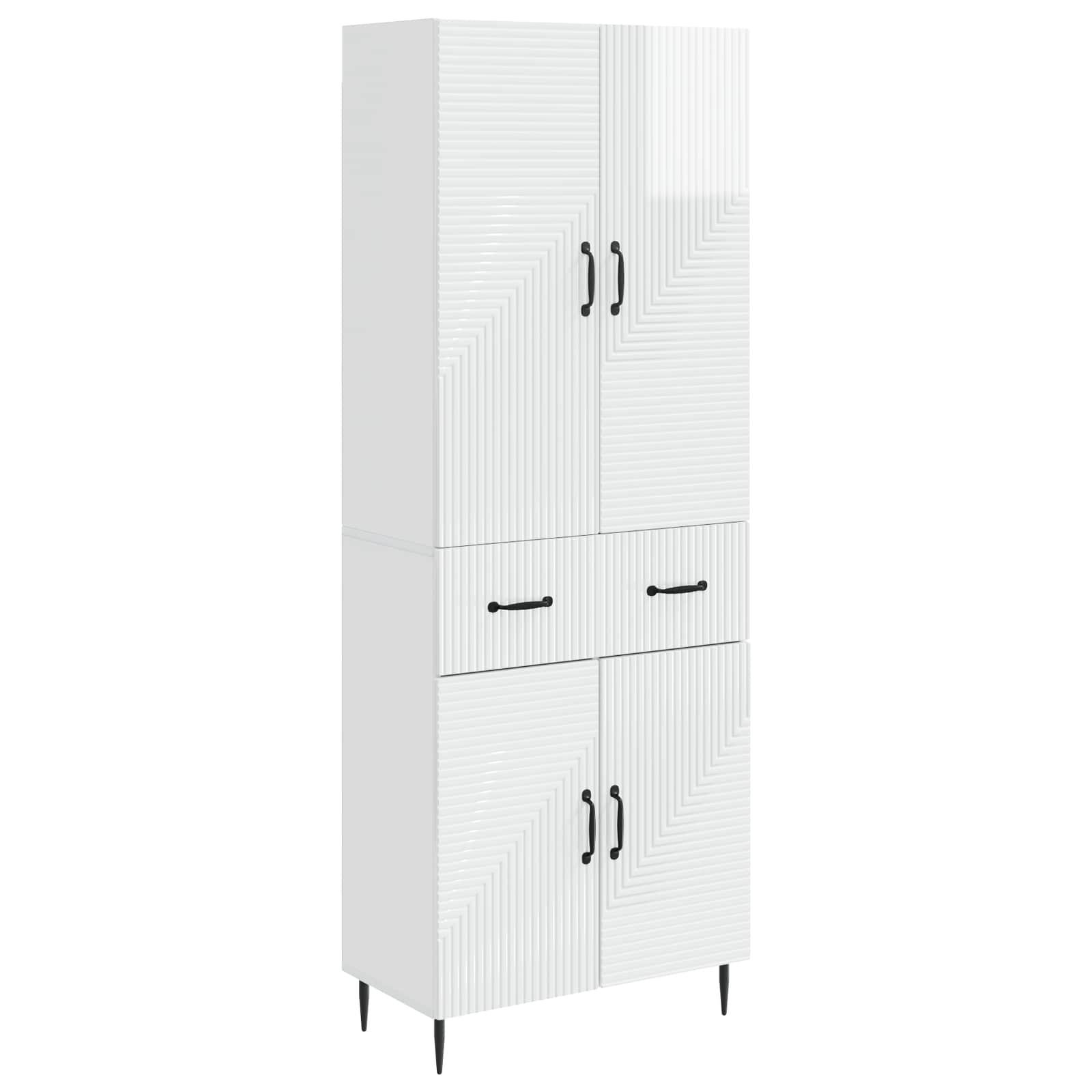 Juego de armarios 2 pcs Blanco Brillante 66 x 34,5 x 89,5 cm