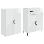 Juego de armarios 2 pcs Blanco Brillante 66 x 34,5 x 89,5 cm