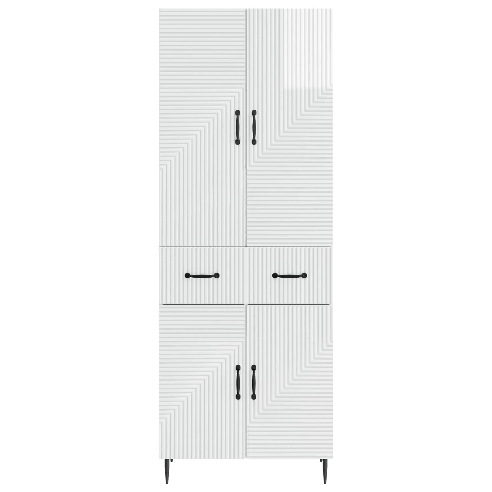 Juego de armarios 2 pcs Blanco Brillante 66 x 34,5 x 89,5 cm