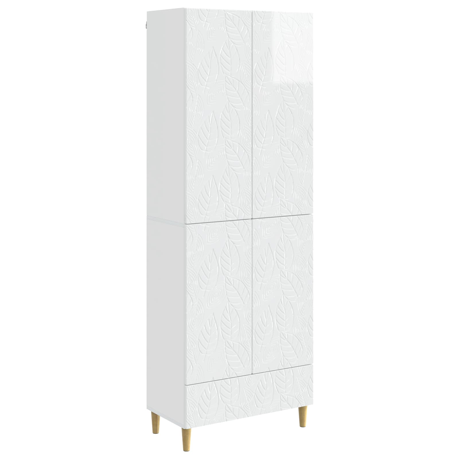 Juego de armarios 2 pcs Blanco Brillante Madera de ingeniería