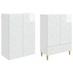 Juego de armarios 2 pcs Blanco Brillante Madera de ingeniería