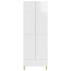 Juego de armarios 2 pcs Blanco Brillante Madera de ingeniería
