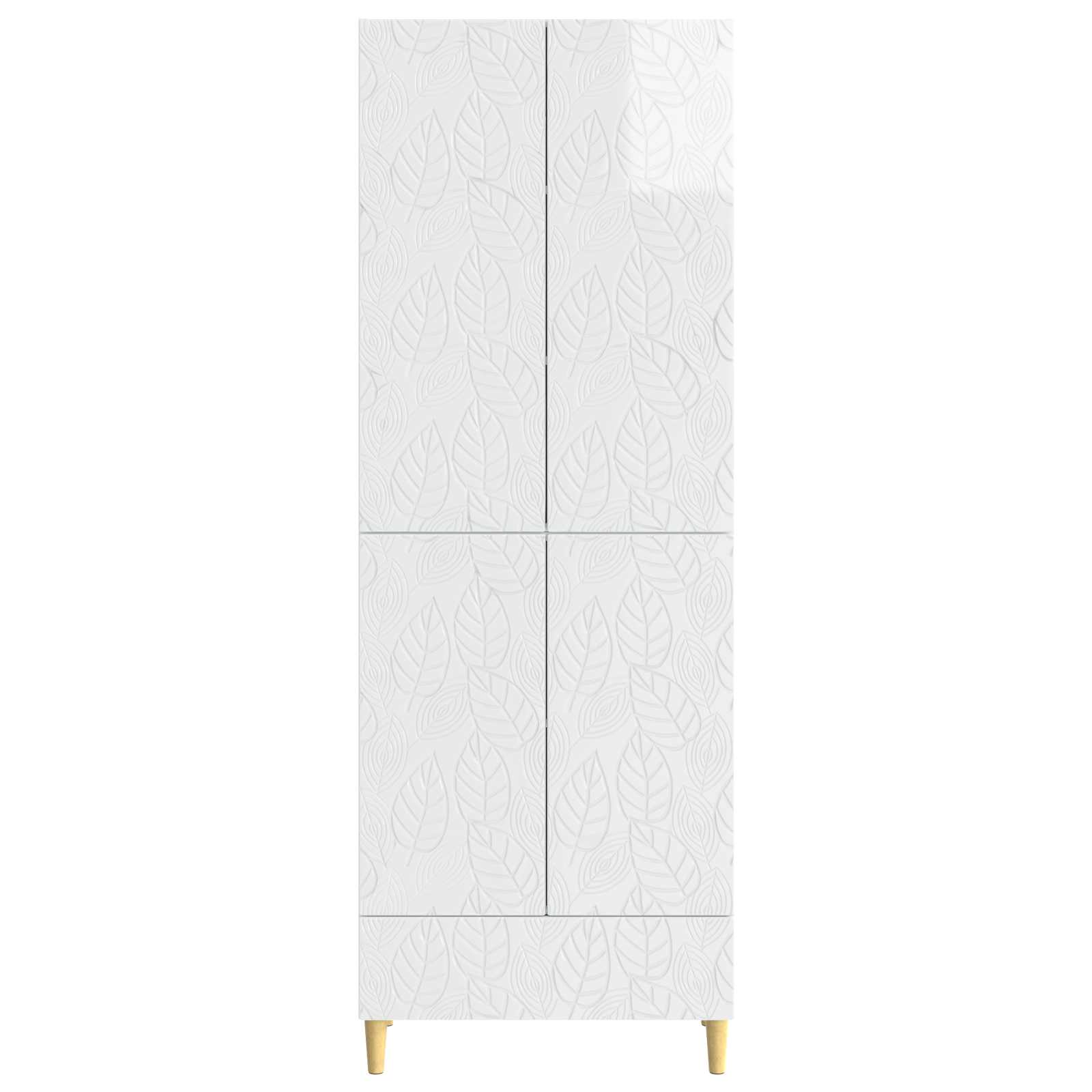 Juego de armarios 2 pcs Blanco Brillante Madera de ingeniería