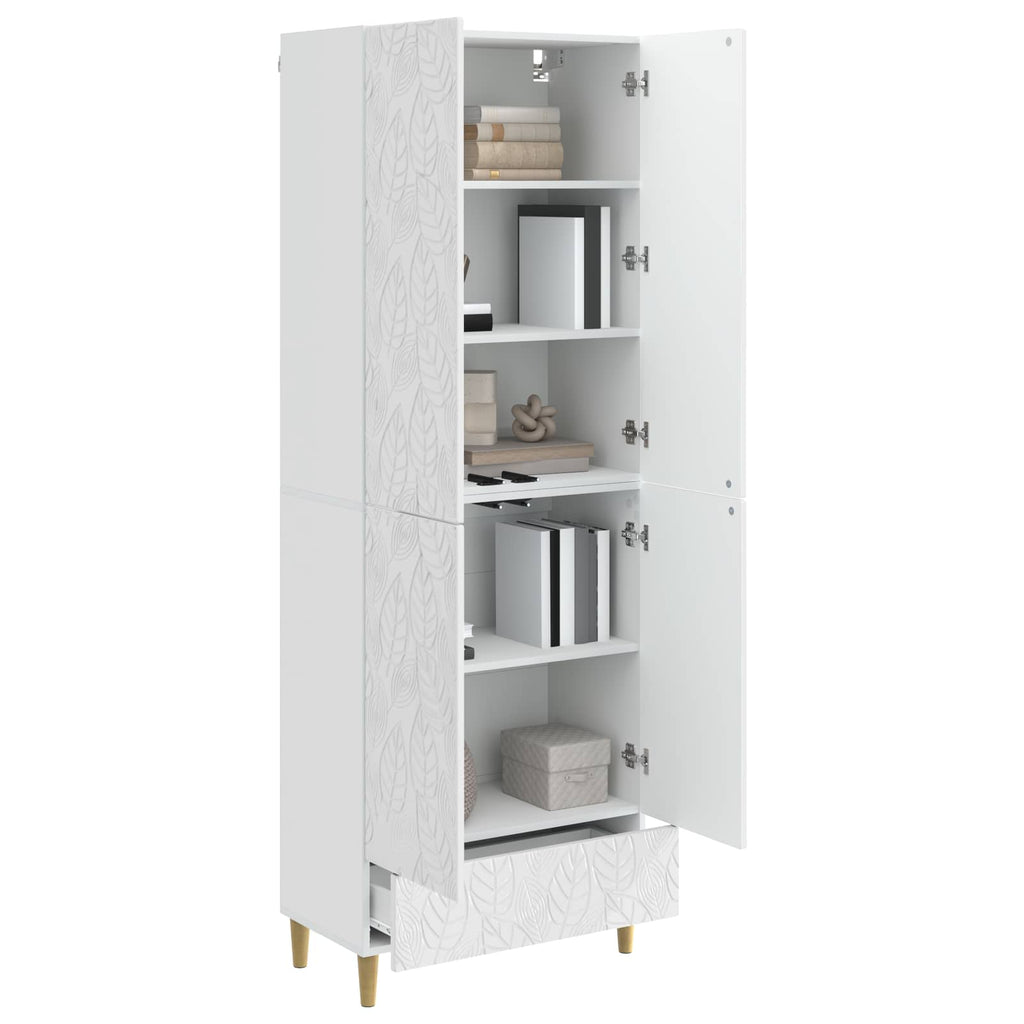 Juego de armarios 2 pcs Blanco Brillante Madera de ingeniería