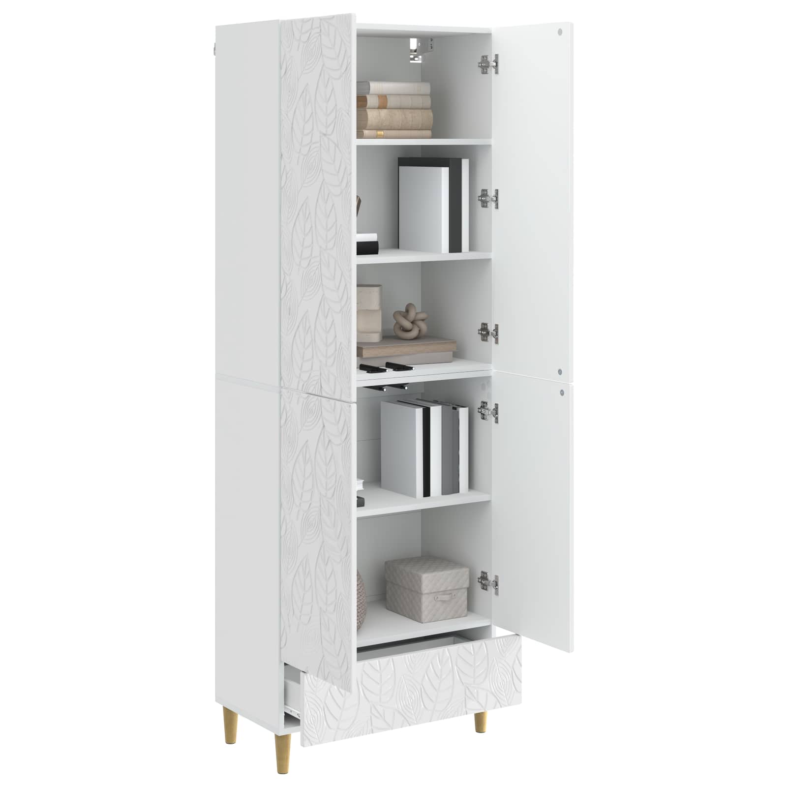 Juego de armarios 2 pcs Blanco Brillante Madera de ingeniería