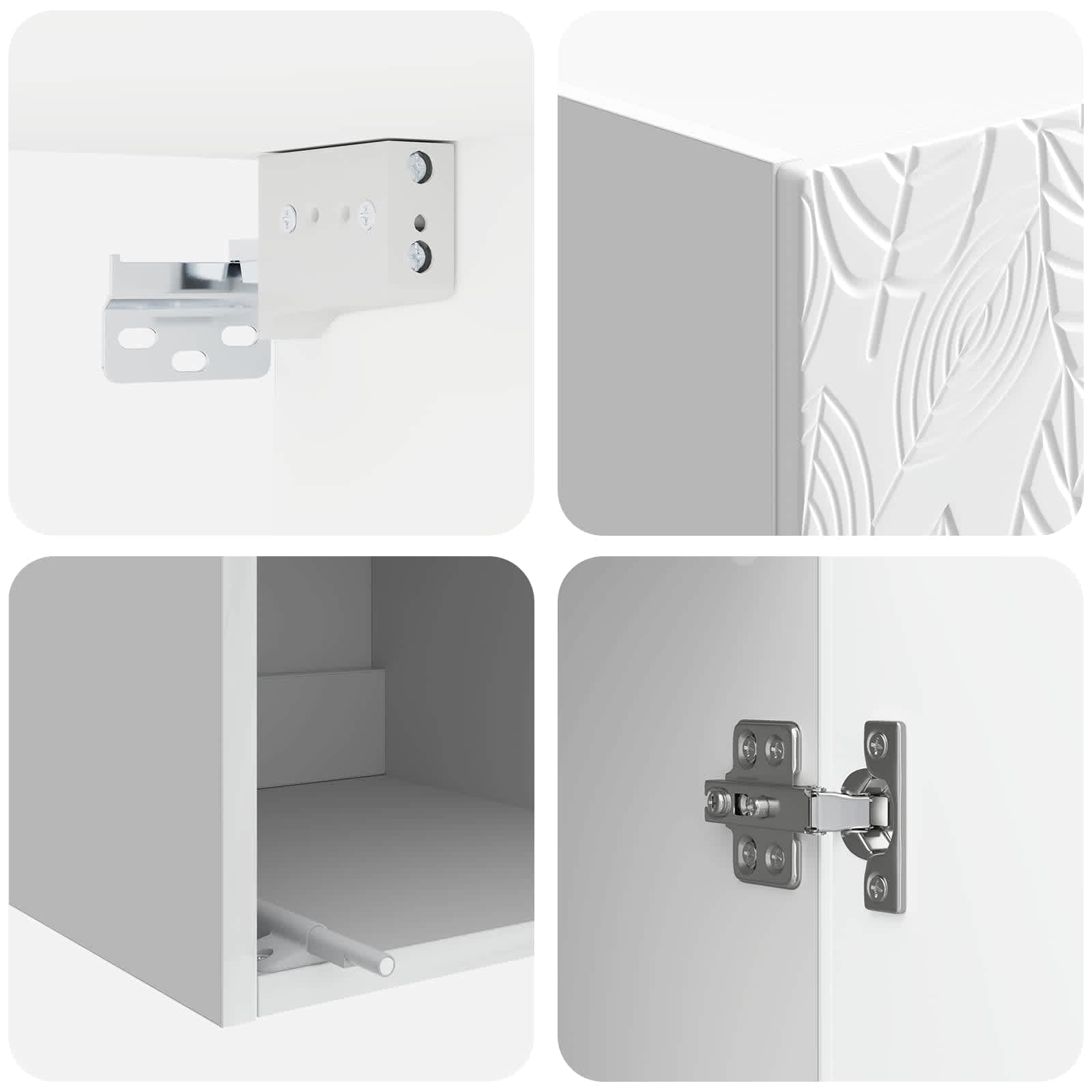 Juego de armarios 2 pcs Blanco Brillante Madera de ingeniería