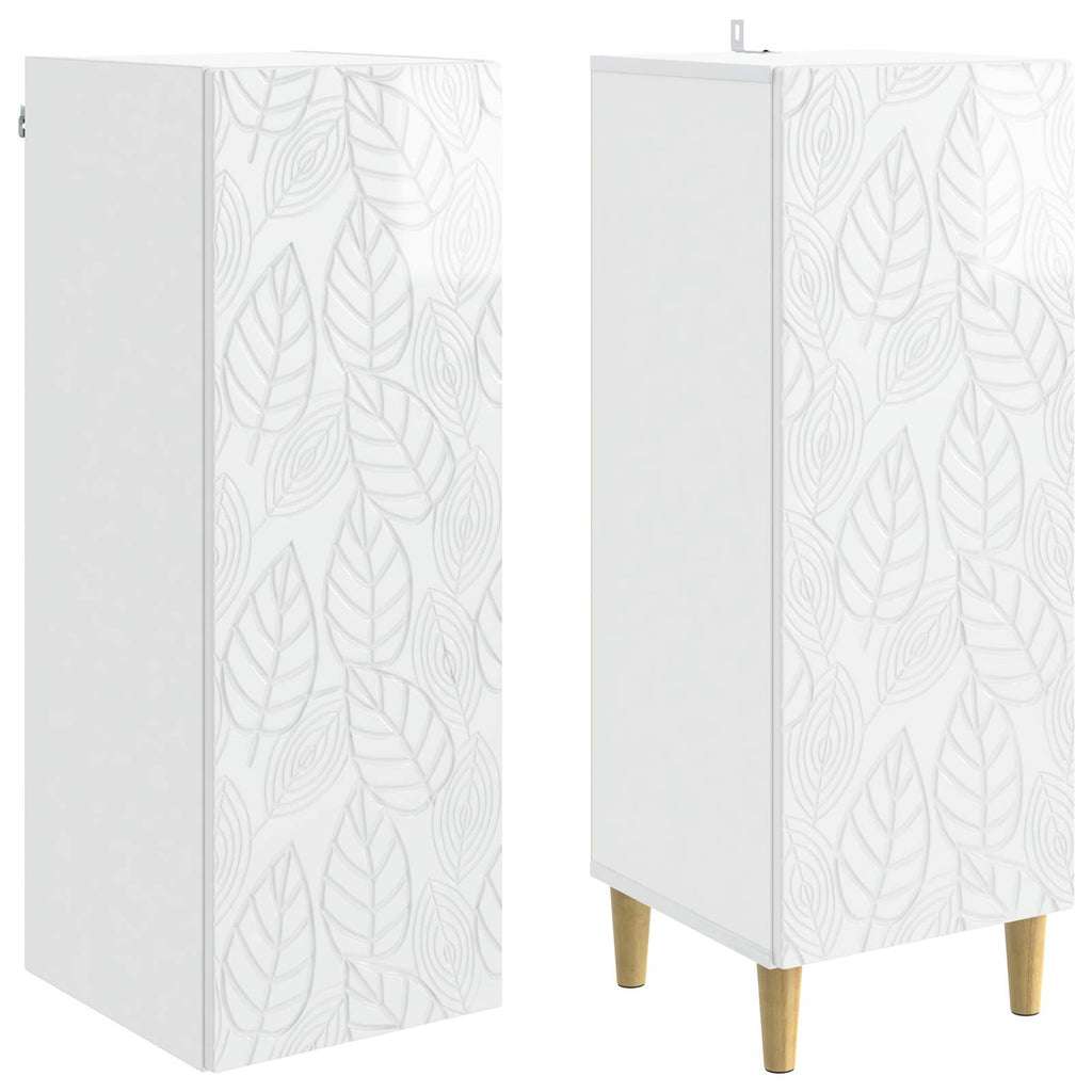 Juego de armarios 2 pcs Blanco Brillante Madera de ingeniería