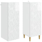 Juego de armarios 2 pcs Blanco Brillante Madera de ingeniería