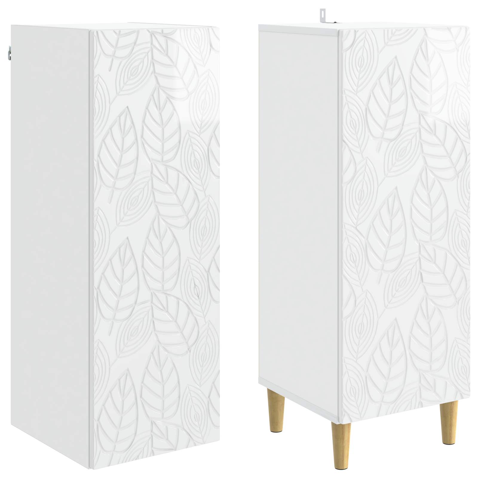 Juego de armarios 2 pcs Blanco Brillante Madera de ingeniería