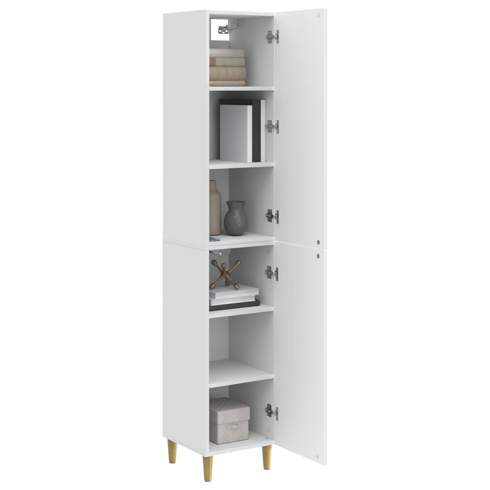 Juego de armarios 2 pcs Blanco Brillante Madera de ingeniería
