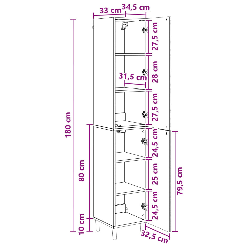 Juego de armarios 2 pcs Blanco Brillante Madera de ingeniería