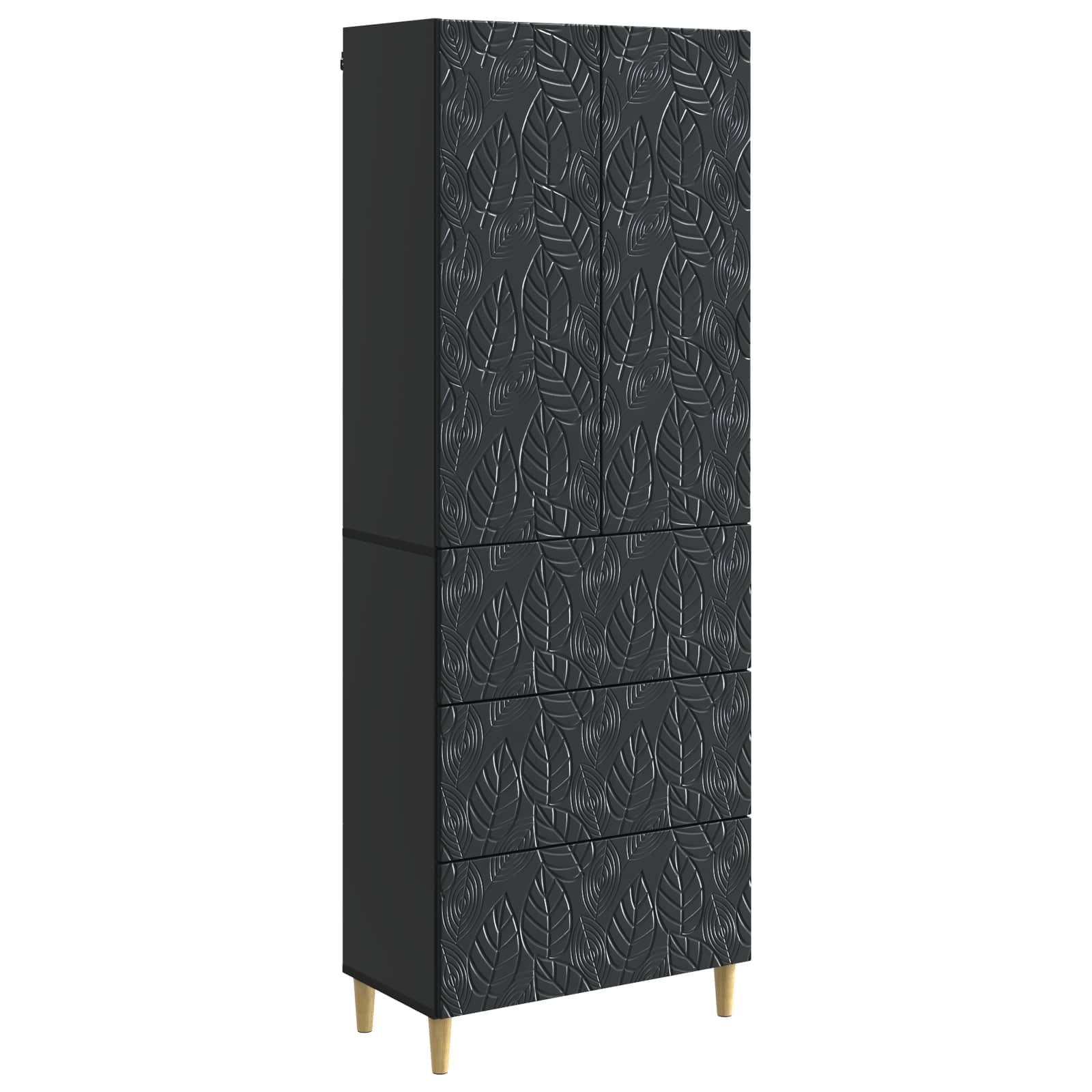Juego de armarios 2 pcs Blanco Brillante 66 x 34,5 x 90 cm